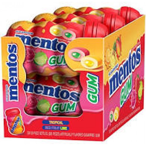 Mentos Gum Sugar Free Tropical Red Fruit Lime