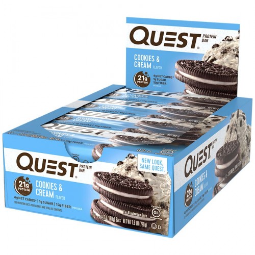 Quest Prtn BarChoclate Chip Cookies & Cream