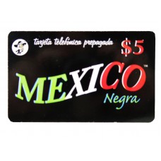 Phone Card Mexico Negra $5.00
