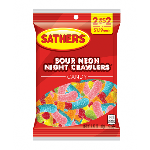 Sathers 2/$2 Sour Neon Night Cawlers