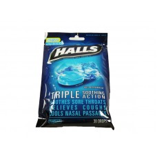 Halls Ice Peppermint Triple Drops Bag