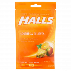 Halls Tropical Fruit  Drops Bag