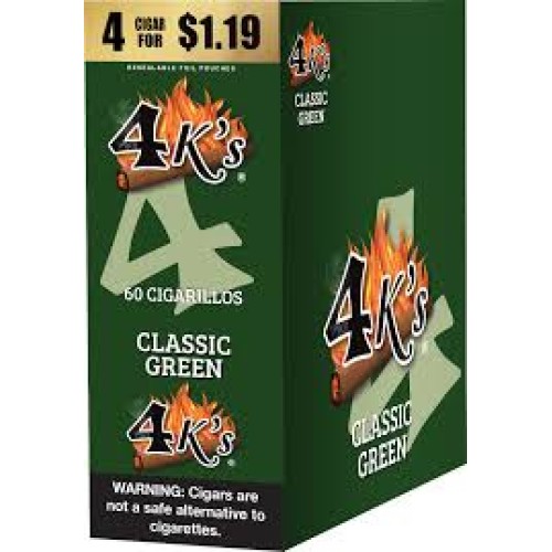 4King Cigarillos Classic Green 4 for $1.19