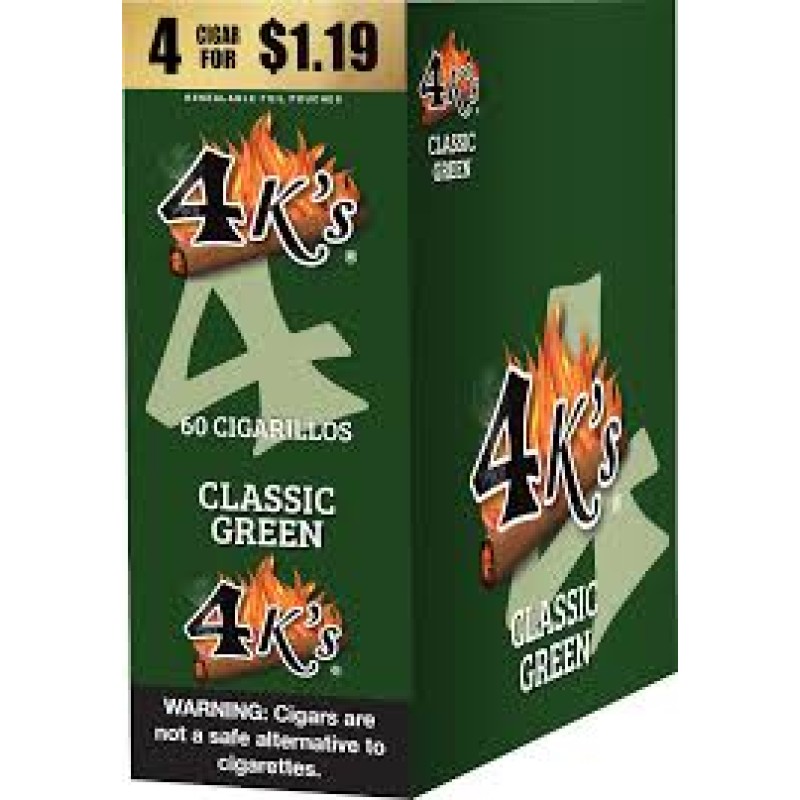 4King Cigarillos Classic Green 4 for $1.19