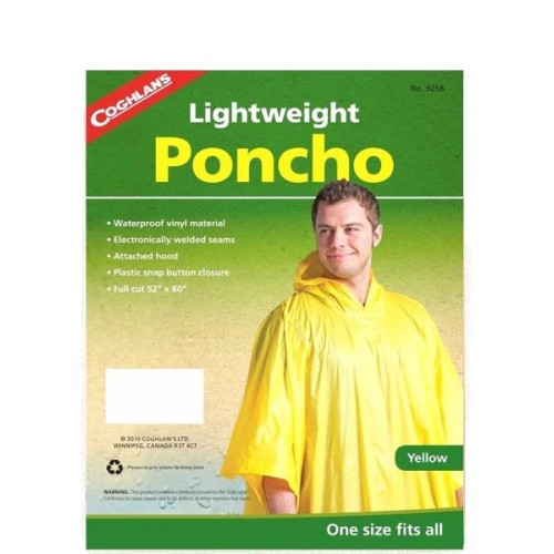 ADULT PONCHO- ONE SIZE FITS ALL 52"X80"