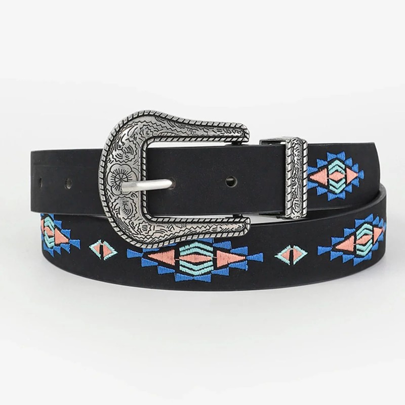 BELT LEATHER MEXICAN EMBROIDERY TWO SIDE