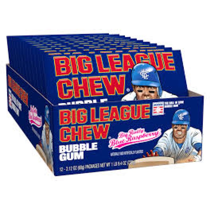 BIG LEAGUE BUBBLE GUM BLUE RASPBERRY - Pouch 12/2.12oz