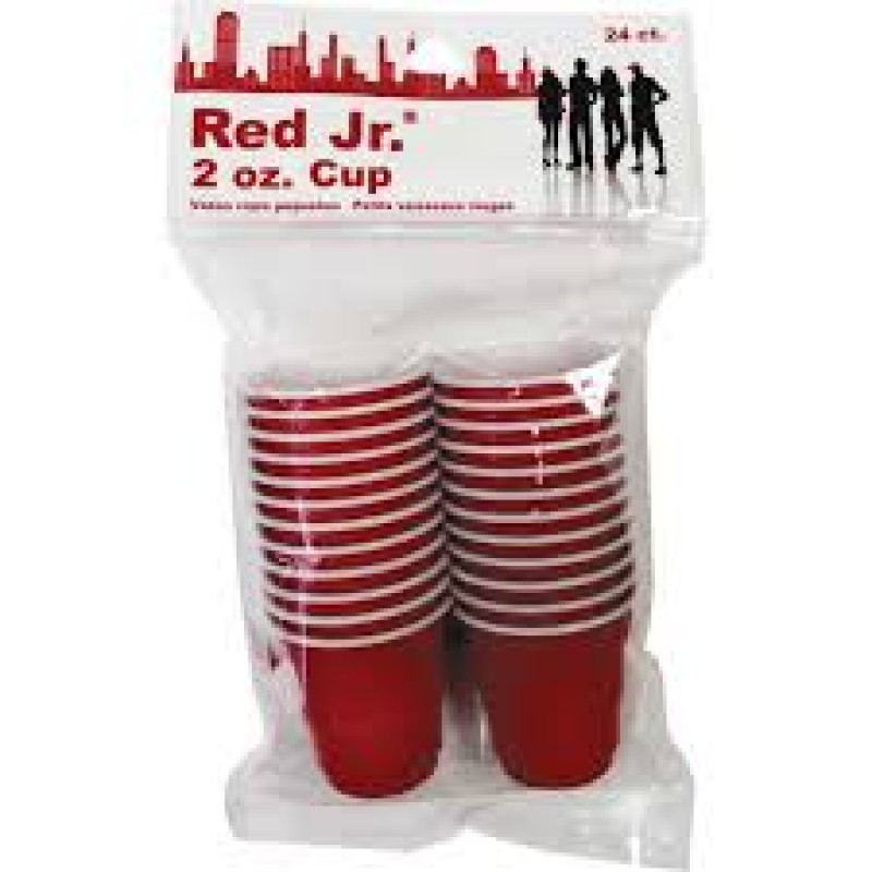 DISPOZEIT PLASTIC CUP 2 OZ 24CT RED