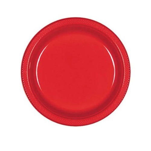 DISPOZEIT PLASTIC PLATE 10.25" RED 6 CT