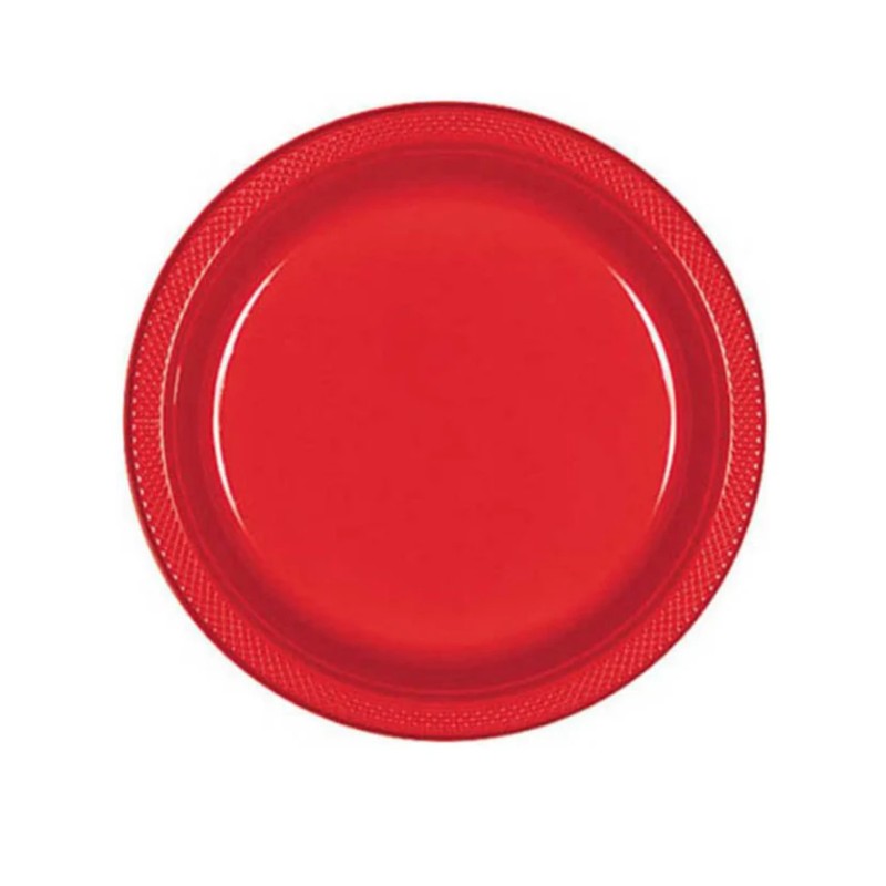 DISPOZEIT PLASTIC PLATE 10.25" RED 6 CT