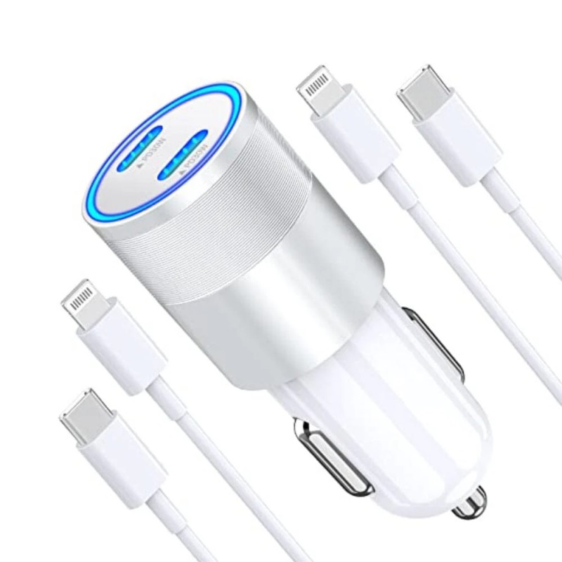 FAST DUAL CAR CHARGER IPHONE PD CABLE COMBO