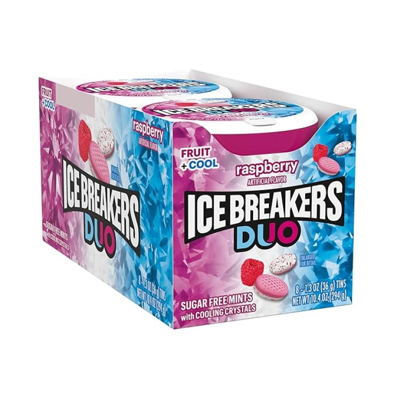 ICE BREAKERS DUO MINTS DUO RASPBERRY Can 8/1.3oz