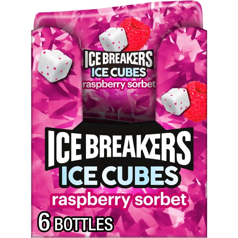 ICE BREAKERS ICE CUBES RASBERRY SORBET  6 CT