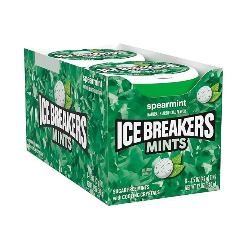 ICE BREAKERS MINTS SPEARMINT Can 8/1.5oz