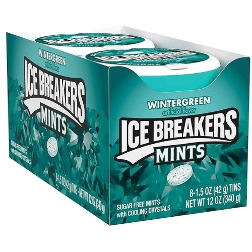 ICE BREAKERS MINTS WINTERGREEN Can 8/1.5oz