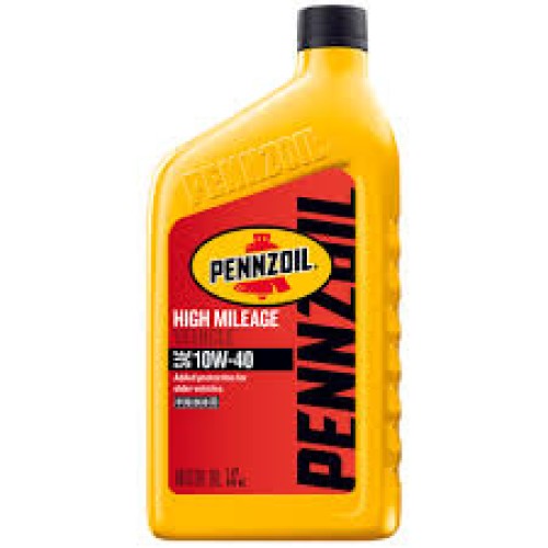 PENNZOIL 10W40 HIGH MILEAGE ENGINE OIL 6/1QT