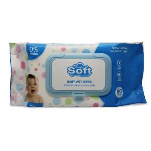 SIMPLY SOFT BABY WET WIPES 80 CT BLUE