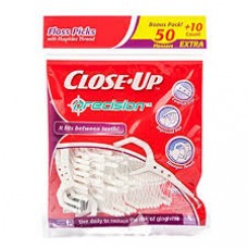 Close-Up Precision Floss Picks With Fluoridex Thread 50+10 Bouns Pack