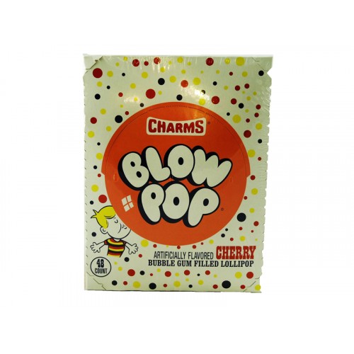 Charms Super Blow Pop Cherry Bubble Gum Filled Lollipop