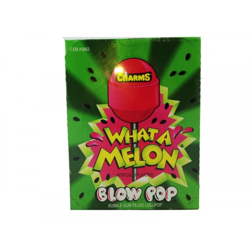 Charms Super Blow Pop What A Melon Bubble Gum Filled Lollipop
