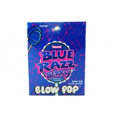 Charms Super Blow Pop Blue Razz Berry Gum Filled Lollipop