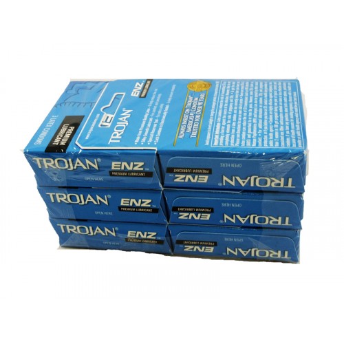 Trojan Enz Primium Lubricant Condoms Blue