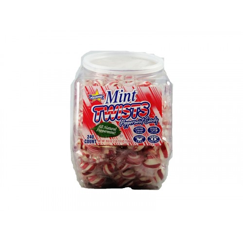 Atkinson Mints Twists Peppermint Candy Jar
