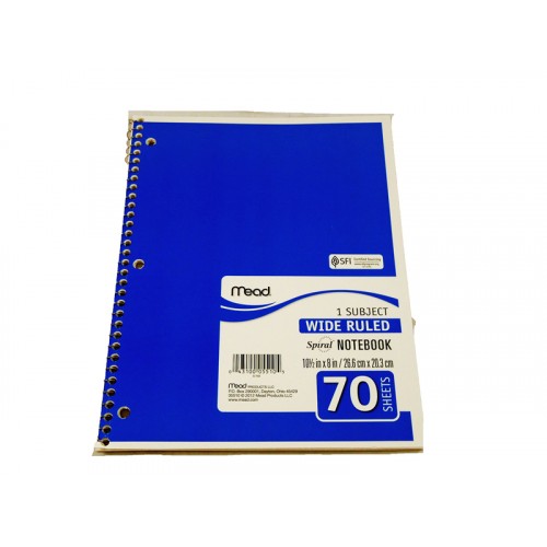 Subject Notebook / Wide Ruled 70 Sheets