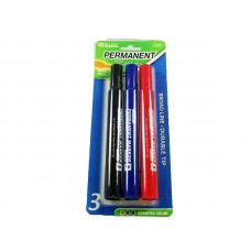 Bazic Permanent Markers Red, Blue, Black