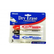 Bazic Dry Erase Marker Red,Black,Blue