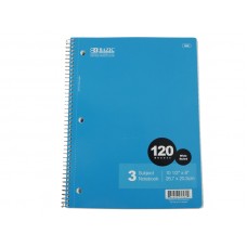 Baizc Subject 3 Notebook Assorted Color Wide Ruled