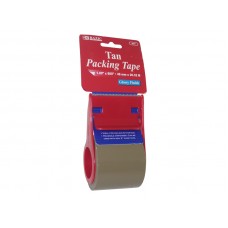 Bazic Tan Packing Tape With Dispenser