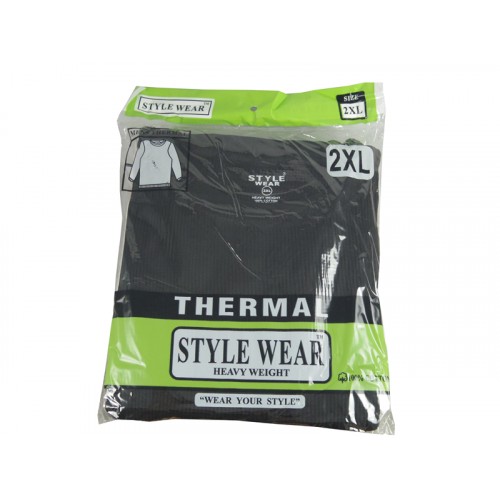T-Shirt Thermal Black 2XL