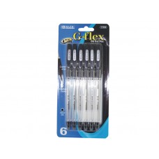 Bazic G-flex Black Oil-Gel Ink Pen 6-Pack