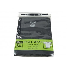 Style Wear Vneck T-Shirt Black Size 1XL